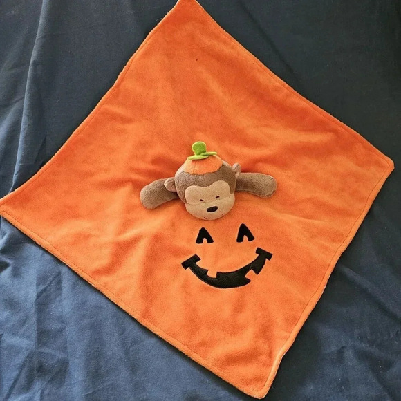Carter's Plush Security Blanket, Pumpkin Monkey Halloween Unisex - Picture 4 of 6